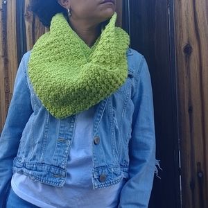 Chunky Infinity Scarf, Neon Green Scarf, Infinity